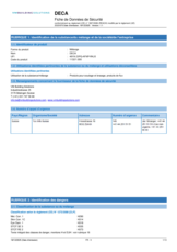 fiche de données de sécurité Deca VMZINC
